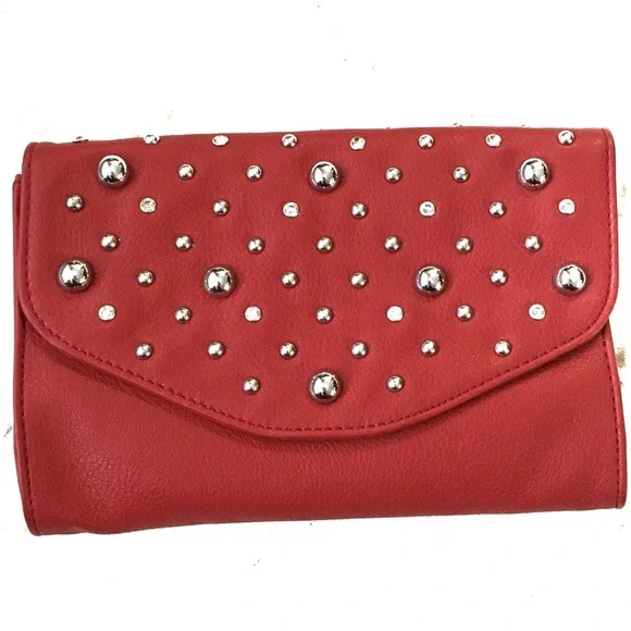 Grace Adele Bags 25grace Adele Studded Clutch Bag Purse Red